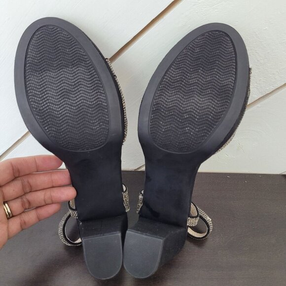 NEW Sugar Priscila2 Rhinestones Womens Block Heel Sandals 8M - Picture 7 of 9